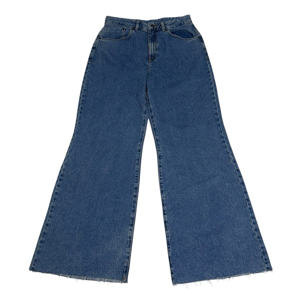 Ragged Jeans Womens Size 32 (30) Cotton Wide Leg Raw Hem Denim Jeans High Rise